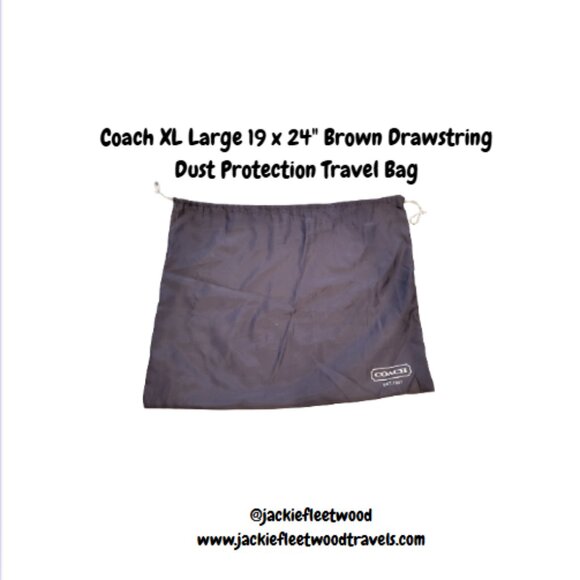 Coach XL Large 19 x 24" Brown Drawstring Dust Protection Travel Bag - Picture 1 of 8
